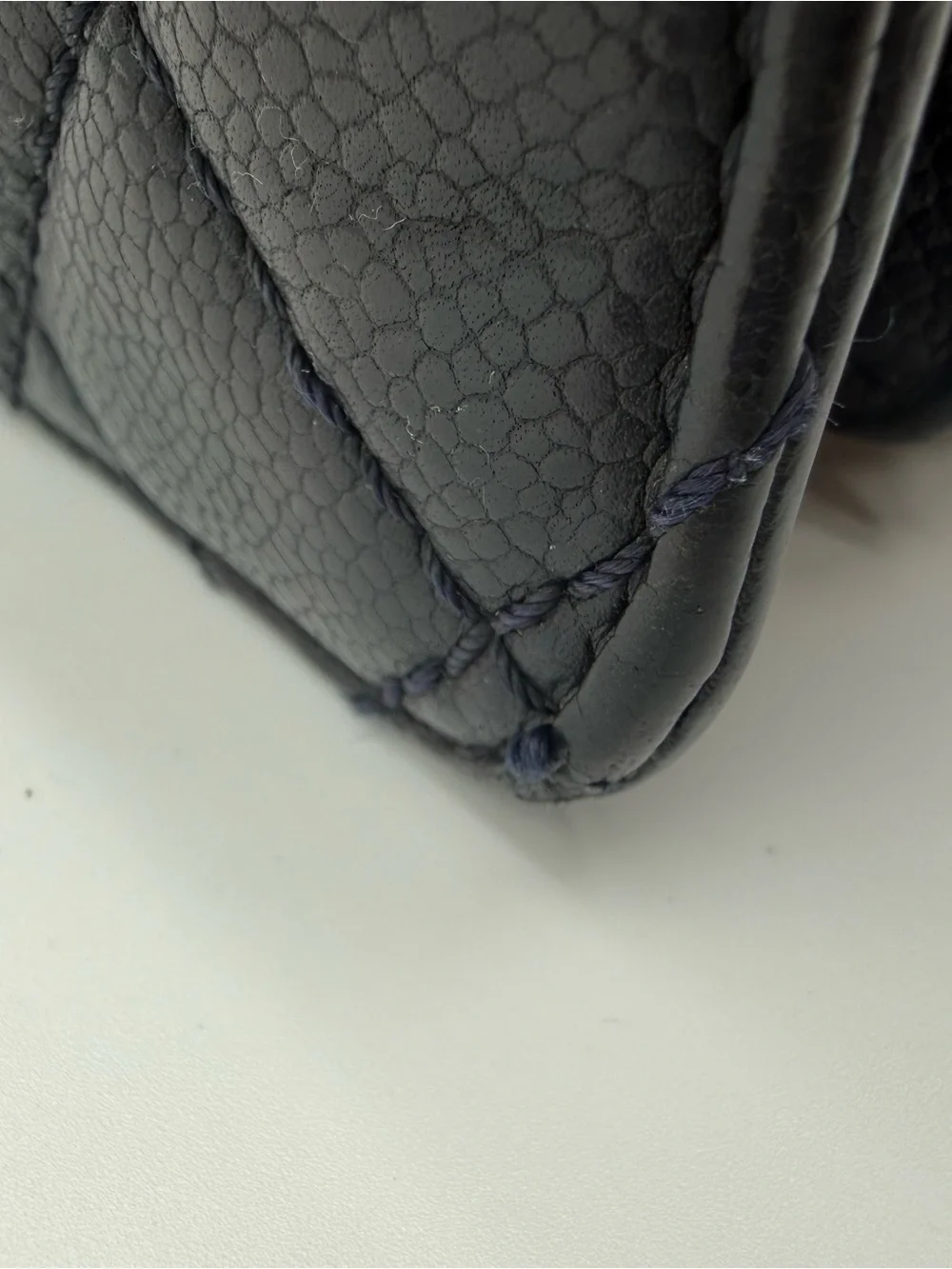 Chanel Quilted Leather Shoulder Bag in Black Caviar